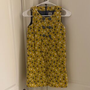 Mini Boden Blue and Yellow Corduroy Girls Dress